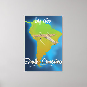 By Air to South America Travel poster Canvas Print
