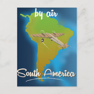 By Air to South America Travel poster Postcard