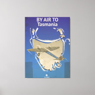 By Air To Tasmania Vintage Travel poster Canvas Print