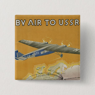 By Air to USSR 15 Cm Square Badge