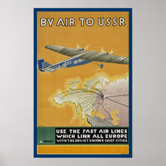 By Air to USSR Poster