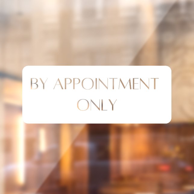 By Appointment Only Storefront Decal (Sheet 2)