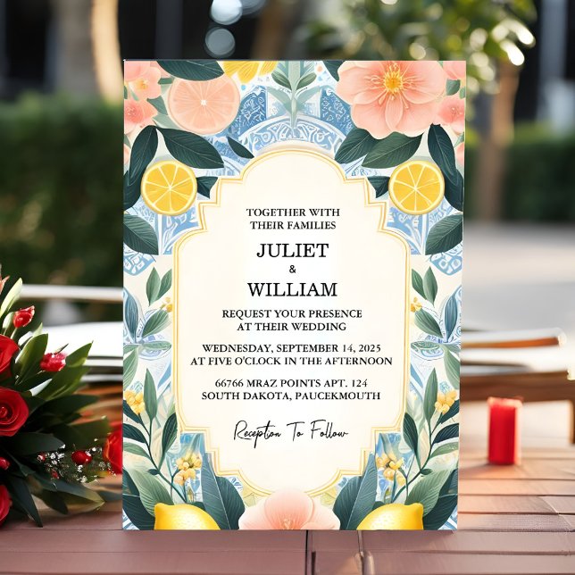 By Arch Food Fun Fruit Lime Lemon Wedding Invitation (Creator Uploaded)