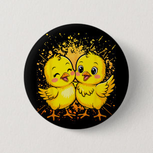 By Chicken Chick Farmer Farm Girl  6 Cm Round Badge