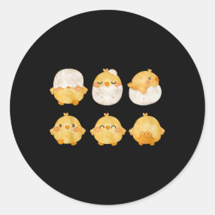 By Chicks Hatching From Eggs Cute Little Chickens  Classic Round Sticker