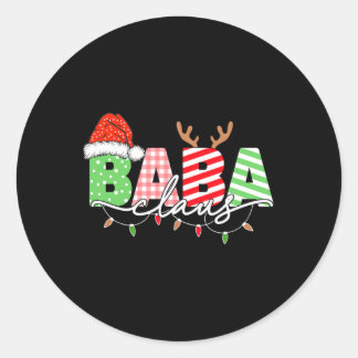 By Claus Christmas Lights Santa Hat Family Matchin Classic Round Sticker