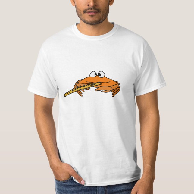 BY- Crab Playing the Flute T-shirt (Front)