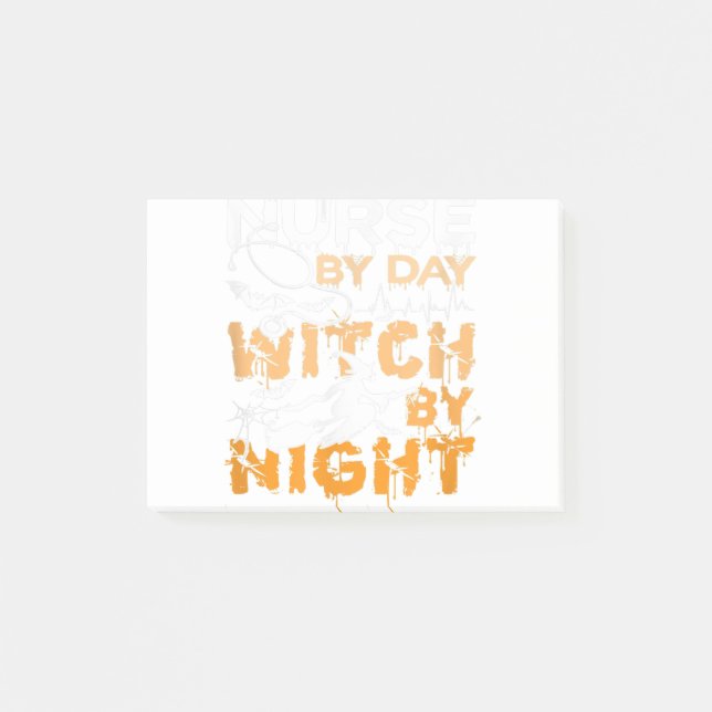 By Day Witch By Night Halloween Certified Nurse Fu Post-it Notes (Front)
