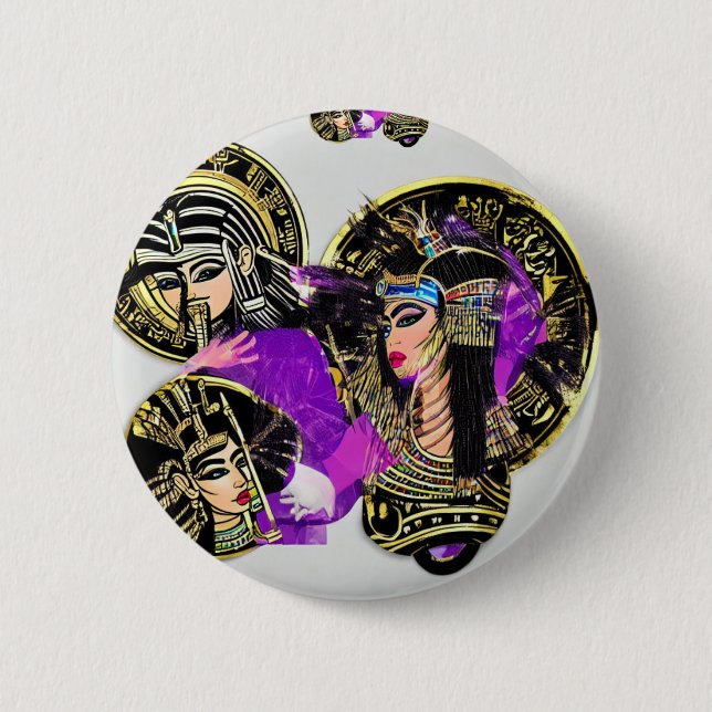 By Deception League "Egyptian Punk Goddess" 6 Cm Round Badge (Front)