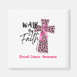 By Faith Breast Cancer Awareness Christian Jesus W Magnet