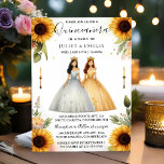 By Fun Joy Lily Twin Dual Joint Double Quinceanera Invitation<br><div class="desc">Celebrate a shared milestone with By Fun Joy Lily Twin Dual Joint Double Quinceañera Invitation! Highlighting elegant lily motifs and exquisite details, this design is ideal for two young women coming together to mark their special day. Perfect for a joint quinceañera, it’s a stylish way to invite guests to a...</div>