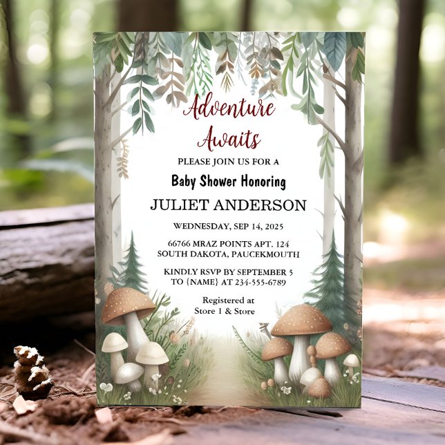 By Fun Wild Mother To Be Wood Woodland Baby Shower Invitation (Creator Uploaded)