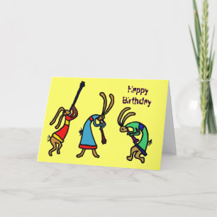 BY-Funny Birthday Dancing Bunny Card