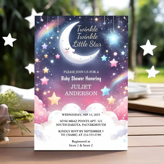 By Glitter Twinkle Twinkle Little Star Baby Shower Invitation (Creator Uploaded)