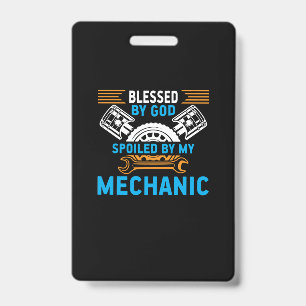 By God By Mechanic ID Badge