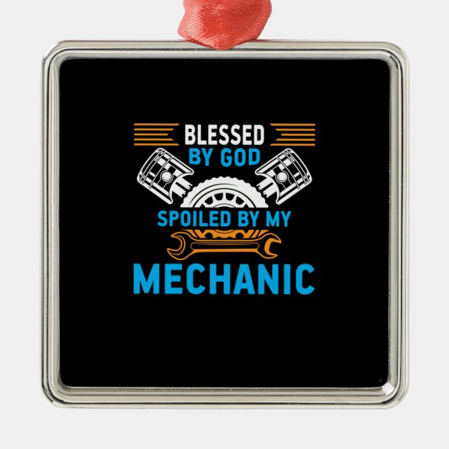 By God By Mechanic Metal Tree Decoration (Front)