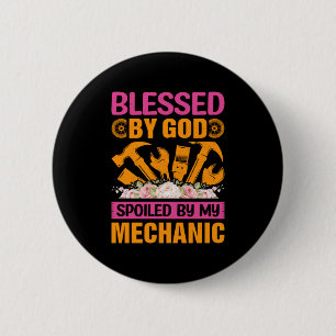 By God By My Mechanic 6 Cm Round Badge