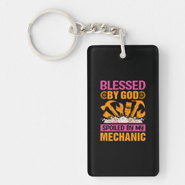 By God By My Mechanic Key Ring (Front)