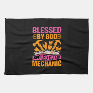 By God By My Mechanic Tea Towel