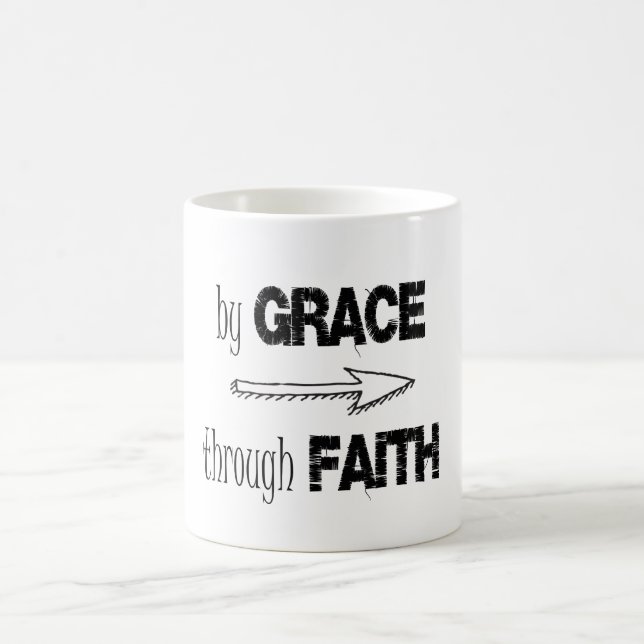 By Grace Through Faith Bible Verse Coffee Mug (Center)