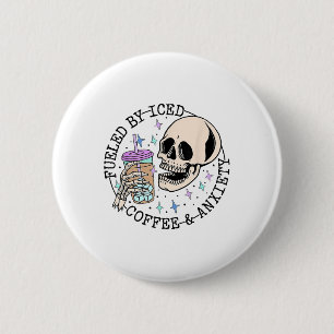 By Iced Coffee And Anxiety Mental Health Awareness 6 Cm Round Badge
