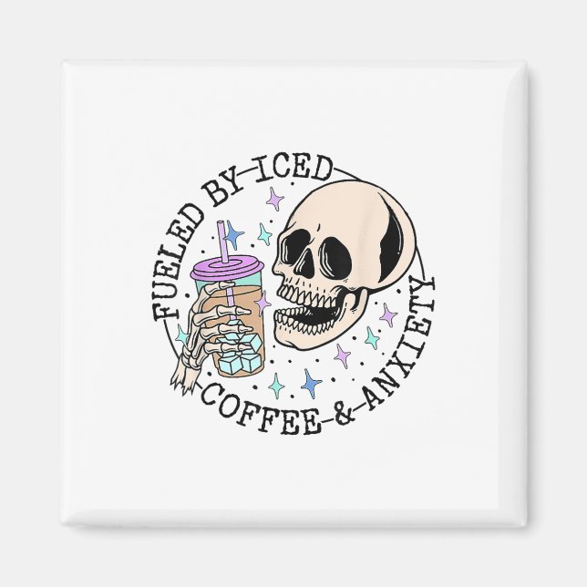 By Iced Coffee And Anxiety Mental Health Awareness Magnet (Front)