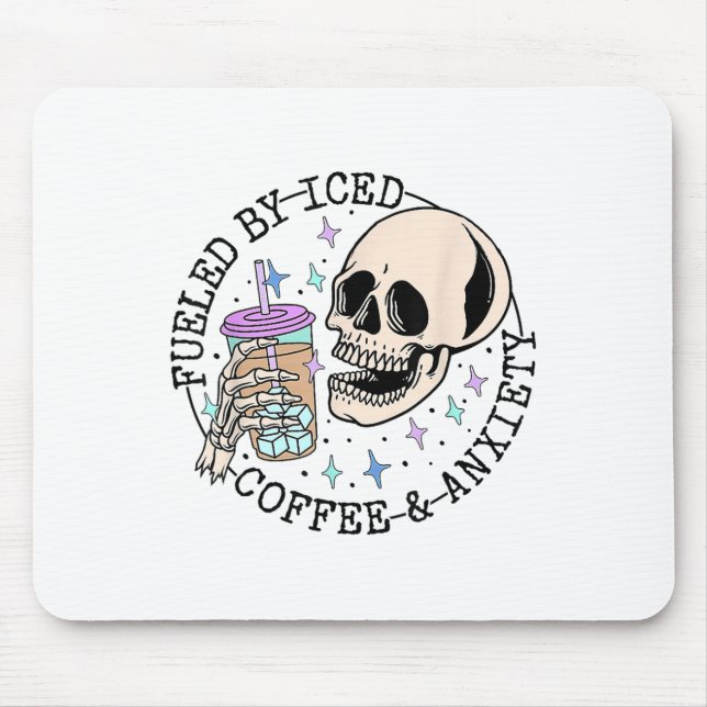By Iced Coffee And Anxiety Mental Health Awareness Mouse Pad (Front)