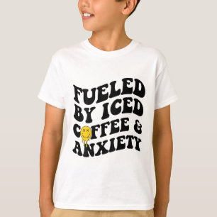 By Iced Coffee And Anxiety Mental Health On Back T-Shirt