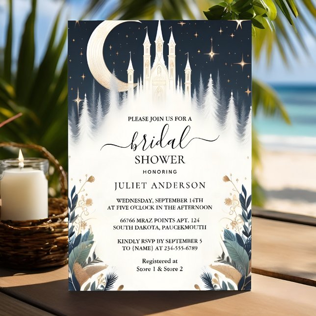 By Magical Dream Mystical Stars Moon Bridal Shower Invitation (Creator Uploaded)
