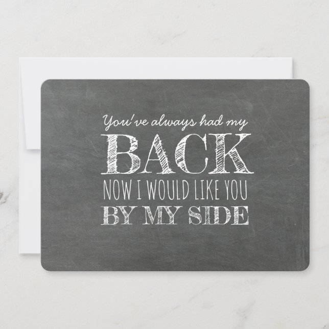 By My Side Funny Bridesmaid Proposal Invitation (Front)