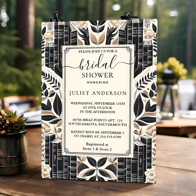 By Old English Retro Book Club Cover Bridal Shower Invitation (Creator Uploaded)