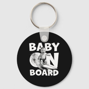 By On Board By Surf On Surfboard Funny Surfer  Key Ring