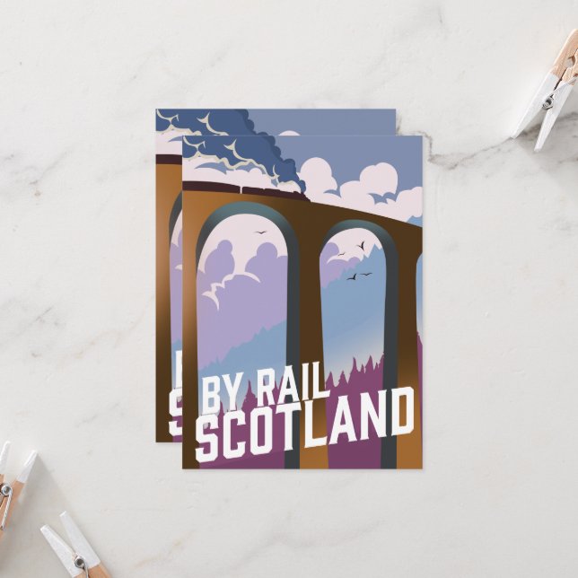 By Rail Scotland Giant Coffee Mug Invitation (Front/Back In Situ)