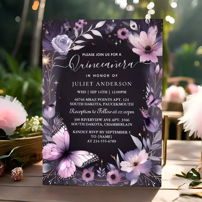 By Royal Gold Tiara Lilac Light Purple Quinceanera Invitation (Creator Uploaded)
