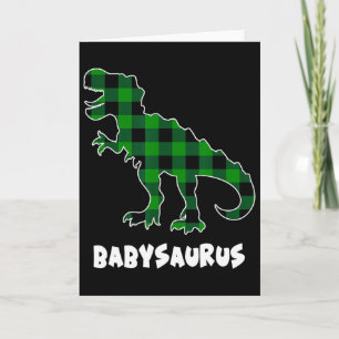 By Saurus T-rex Dinosaurs Plaid St Patricks Day  Card