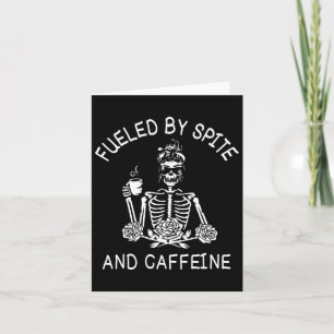 By Spite And Caffeine Floral Halloween Skeleton Wo Card