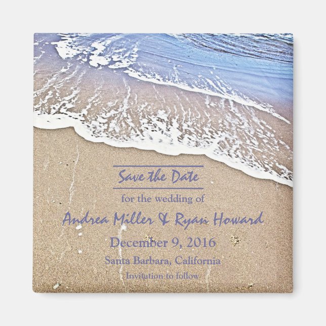 By the Beach Save the Date magnet (Front)