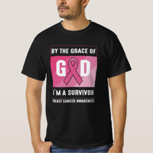 By The Grace God Breast Cancer Survivor Christian T-Shirt