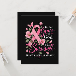By The Grace God I'm A Survivor Breast Cancer Invitation