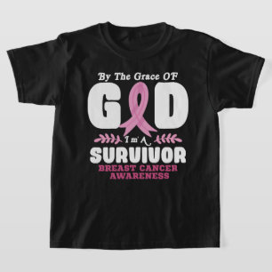 By The Grace God Im A Survivor Breast Cancer T-Shirt