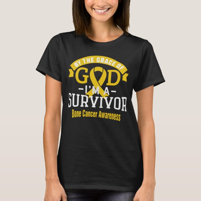By the Grace of God Bone Cancer Survivor T-Shirt (Front)