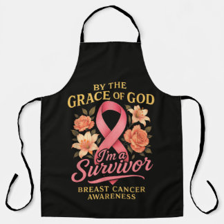 By The Grace Of God Breast Cancer Survivor Faith Apron
