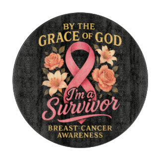 By The Grace Of God Breast Cancer Survivor Faith Cutting Board