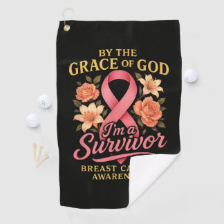 By The Grace Of God Breast Cancer Survivor Faith Golf Towel