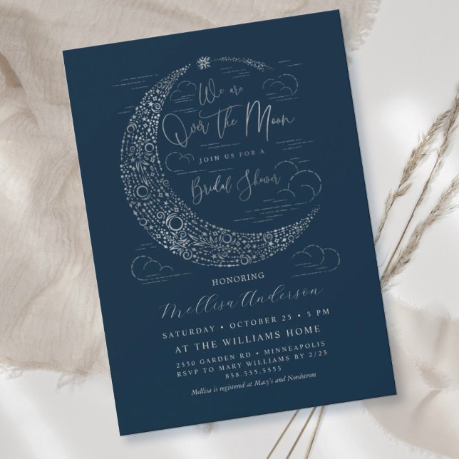 By the Light of the Silvery Moon Bridal Shower Invitation (Creator Uploaded)