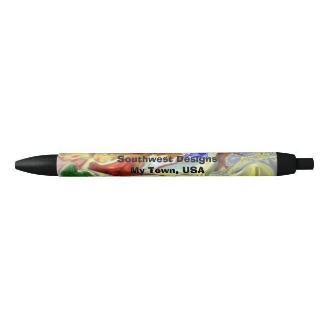 By the Sea Abstract Design Black Ink Pen (Front)
