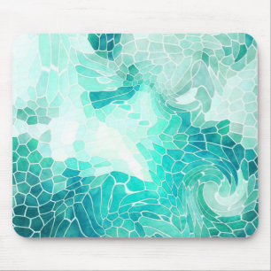 By the Sea, abstract mosaic print. Mouse Pad