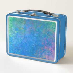 By the Sea Alcohol Ink, Abstract Acrylic Pour Metal Lunch Box