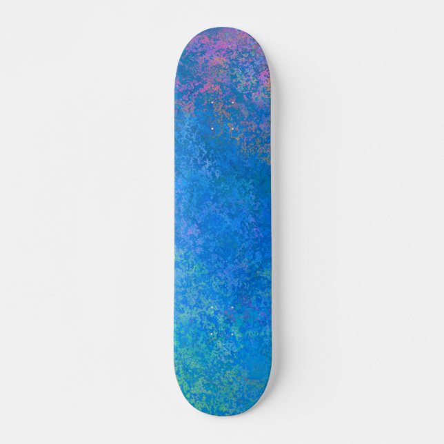 By the Sea Alcohol Ink, Abstract Acrylic Pour Skateboard (Front)