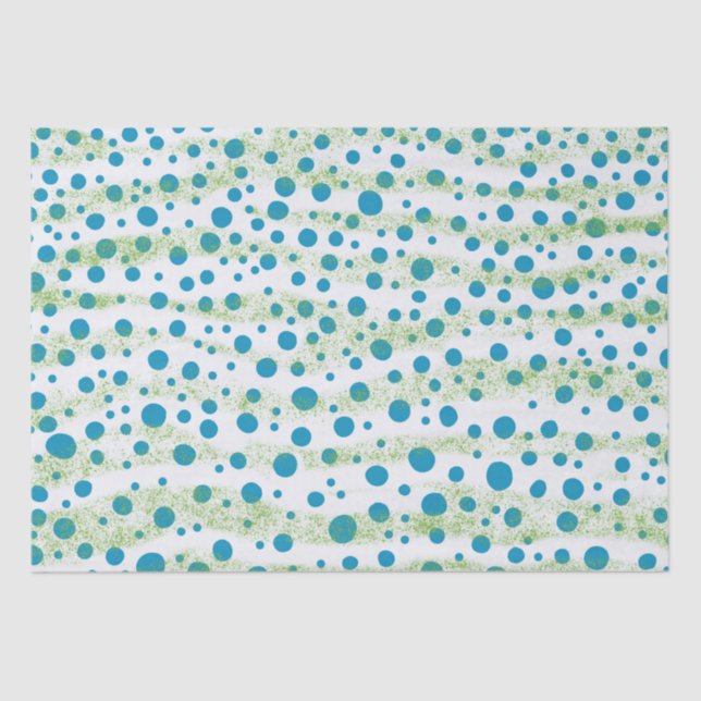 By the Sea Blue and Green Abstract Design  Tissue Paper (Front)